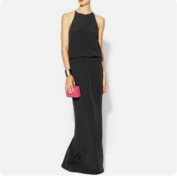 Tibi Halter Crisscross Silk Maxi Dress - Picture 1 of 14
